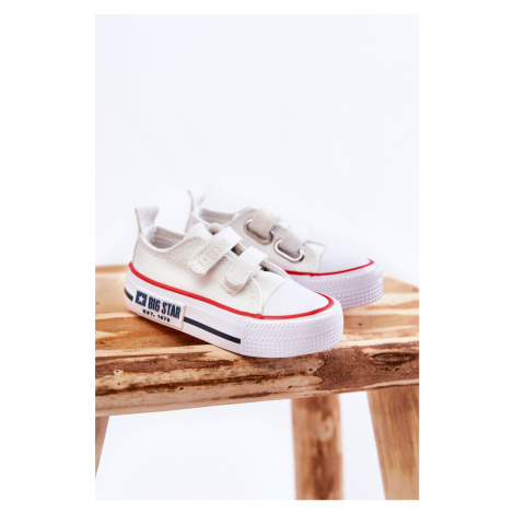Kids fabric sneakers with Velcro BIG STAR KK374085 White