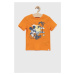 Detské bavlnené tričko GAP x Disney oranžová farba, s potlačou