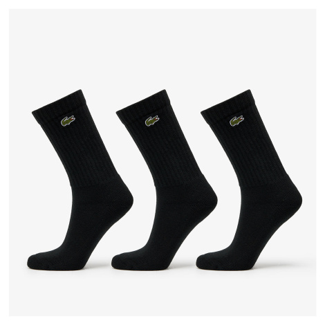 LACOSTE 3Pack Crew Cut Socks černé