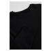 Trendyol Black Regular Cut Long Sleeve Basic Textured 100% Cotton T-Shirt