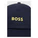 Bavlnená čiapka BOSS Boss Casual tmavomodrá farba, s nášivkou
