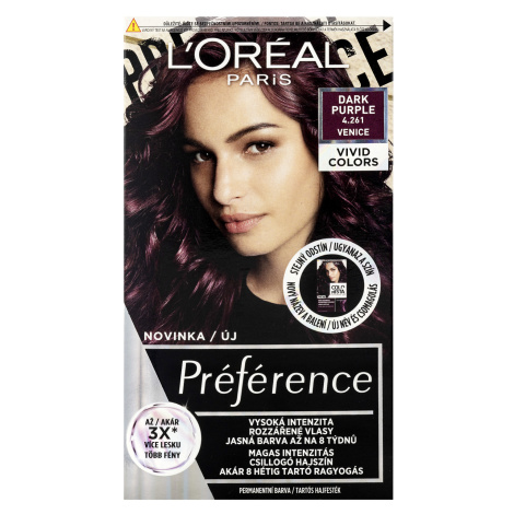 L'Oréal Paris Préférence Vivid Colors permanentná farba vlasov 4.261 Venice 150 ml