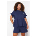 Trendyol Curve Navy Blue Koala Embroidered Single Jersey Knitted Pajamas Set