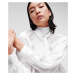 Košeľa Karl Lagerfeld Silk-Blend Bow Shirt Biela