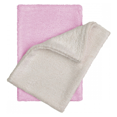 T-Tomi Kúpacie žinky - rukavice, natur + růžová 14 x 20 cm 2 ks