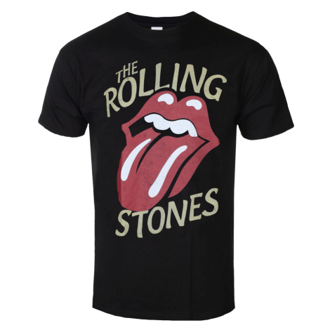 Tričko metal ROCK OFF Rolling Stones Vtge Typeface Čierna
