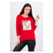 Blouse with 3D Bird red graphics