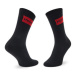 Hugo Súprava 2 párov vysokých dámskych ponožiek 2p Qs Rib Label Cc W 50468187 Čierna