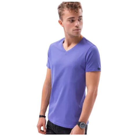 Pánske tričko s krátkym rukávom s v-výstrihom OMBRE T-shirt SS-S1369-V12-VIOLET