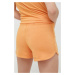 Šortky Reebok dámske, oranžová farba, jednofarebné, vysoký pás
