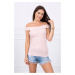 Shoulder-length blouse with frills powder pink