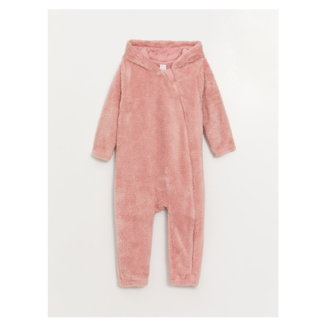 LC Waikiki Hooded Long Sleeve Baby Girl Plush Jumpsuit