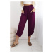 Wide-leg trousers with plum pockets