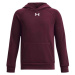 Under Armour RIVAL FLEECE HOODIE Chlapčenská mikina, vínová, veľkosť