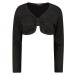 Trendyol Black Super Crop V Neck Knitted Blouse
