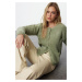 Trendyol Mint Boucle Pocket Knitwear Cardigan