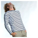 Pánske námornícke tričko Sailing 100 s dlhým rukávom bielo-modré