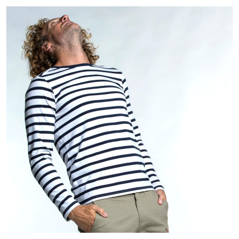 Pánske námornícke tričko Sailing 100 s dlhým rukávom bielo-modré TRIBORD