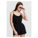 Women's short spaghetti jumpsuit in black color