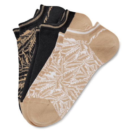 Krátke ponožky, 3 páry, palmové listy Tchibo
