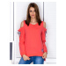 Sweatshirt with cut-outs on shoulders and coral bows