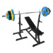 Gorilla Sports Posilovací lavice + nakládací set 127,5 kg