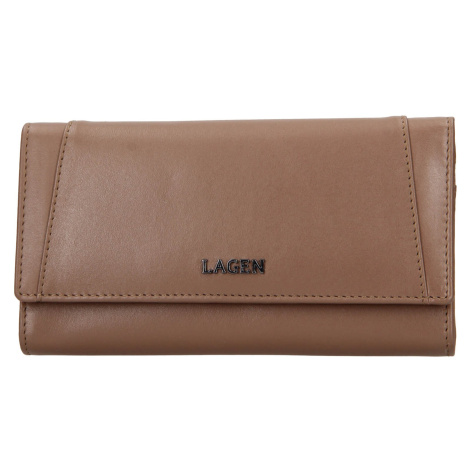 Dámska kožená peňaženka Lagen Carlas - svetlo hnedá