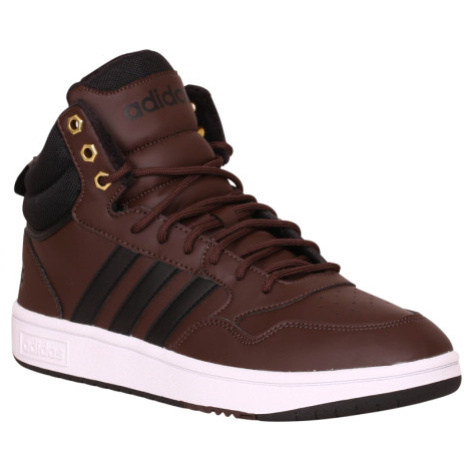 Pánske členkové zimné topánky ADIDAS Hoops 3.0 Mid WTR brown core black gold matt