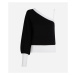 Sveter Karl Lagerfeld Asymmetrical Knit Top Black