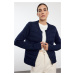 Trendyol Navy Blue Crew Neck Coat Knitwear Cardigan