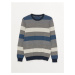 LC Waikiki Crew Neck Long Sleeve Striped Men's Knitwear Sweater