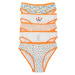 Ecru-orange women's briefs with print 5-pack