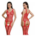 Passion ECO BS010 red - Bodystocking Farba: Červená