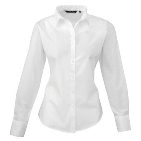 Premier Workwear Dámska košeľa s dlhým rukávom PR300 White