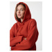 Trendyol Tile Thick Fleece Inside Oversize/Wide Fit Hooded Basic Knitted Sweatshirt