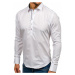 Biela pánska elegantná košeľa s dlhými rukávmi BOLF 5791