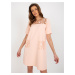 Peach Mini Cocktail Dress with Pockets