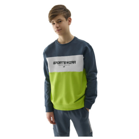 Chlapčenská mikina 4F JUNIOR SWEATSHIRT-4FJWSS24TSWSM0923-72N-LEMON NEON