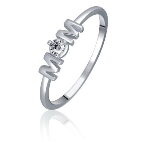 JVD Krásny strieborný prsteň so zirkónom MOM SVLR0984X61BI 52 mm