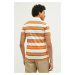 Bavlnené polo tričko Superdry oranžová farba, vzorované