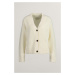 SVETER GANT TEXTURE KNIT CARDIGAN CREAM