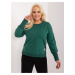 Dark green asymmetrical cotton blouse in a larger size