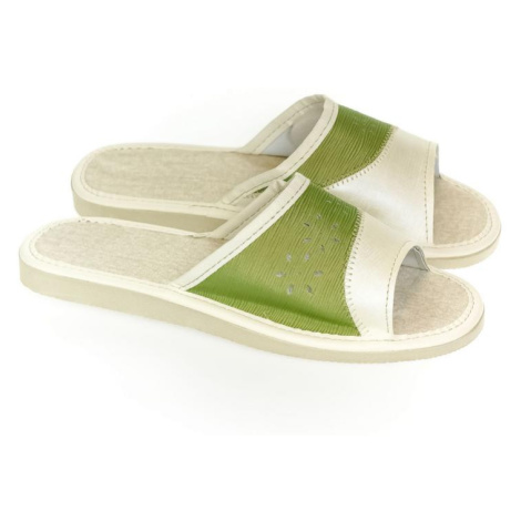 Dámske zeleno-béžové papuče LISA John-C
