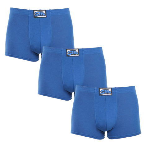 3PACK pánske boxerky Styx klasická guma modré (3Q1167)