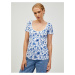 Blue-white patterned T-shirt ORSAY - Women