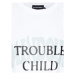 Mindout Tričko Unisex Trouble Child Biela Oversize