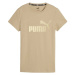 Puma ESS+ METALLIC LOGO TEE Dámske tričko, béžová, veľkosť