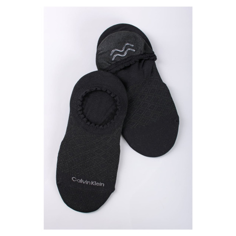 Dámske čierne balerínkové ponožky Footie High-Cut Diamond Open Work - dvojbalenie Calvin Klein