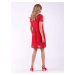 Dámske krajkové šaty KB110 - FPrice červená