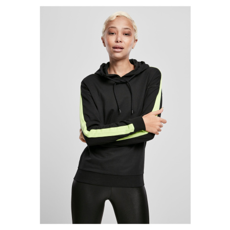 Women's Neon Hooded Shoulder Sweatshirt Black/Electric Lime Urban Classics